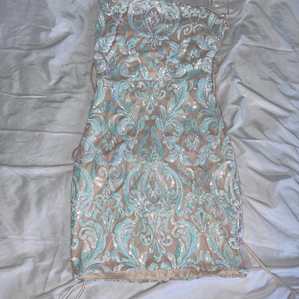 Elegant Creme and White Women's Dress